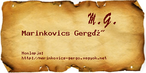 Marinkovics Gergő névjegykártya